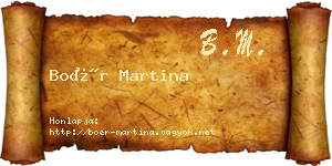 Boér Martina névjegykártya
